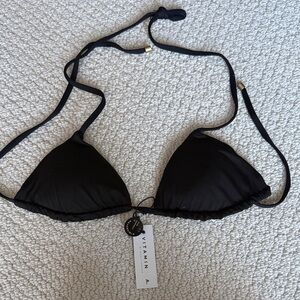 NWT Vitamin A Classic Black Bikini Top XS